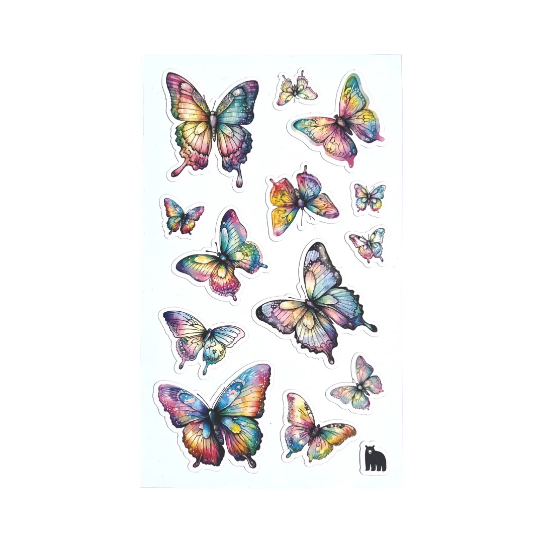 Rainbow Butterflies - Four Bears Sticker Club