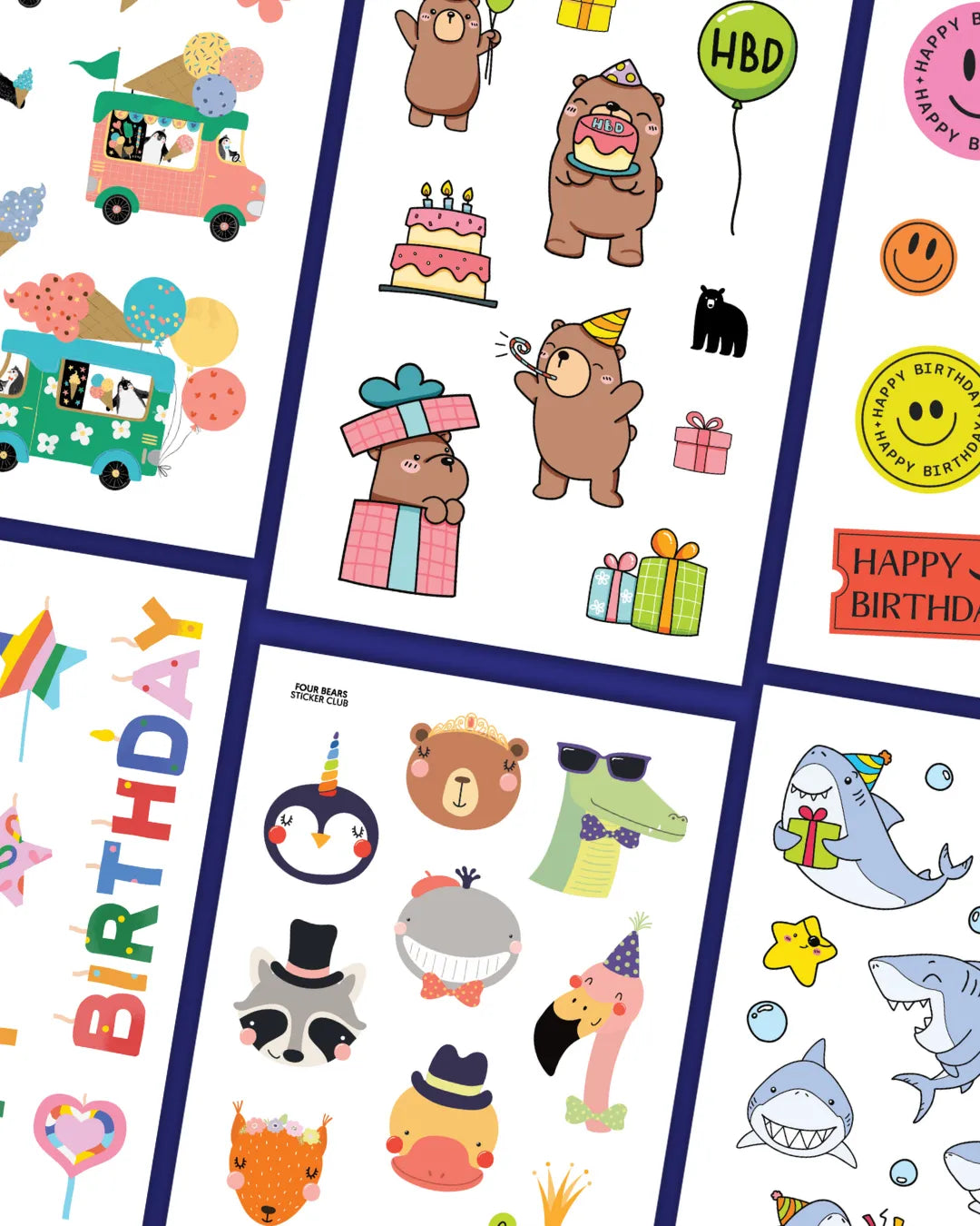 June 2024 Little Kids - Four Bears Sticker Club