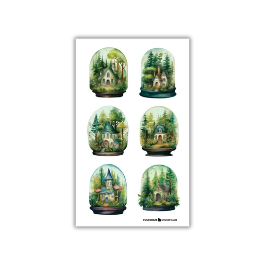 Green Cottage Terrariums - Four Bears Sticker Club