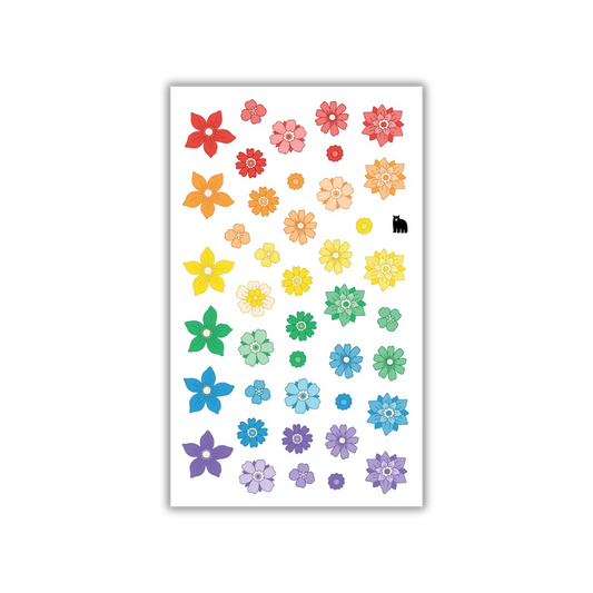 Rainbow Flowers - Four Bears Sticker Club