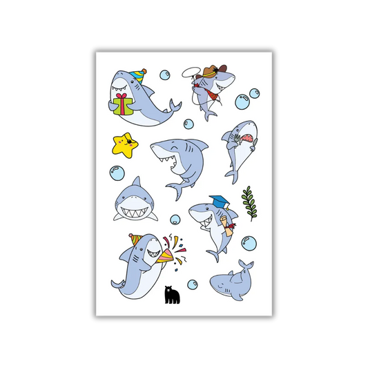 Shark Party - Four Bears Sticker Club