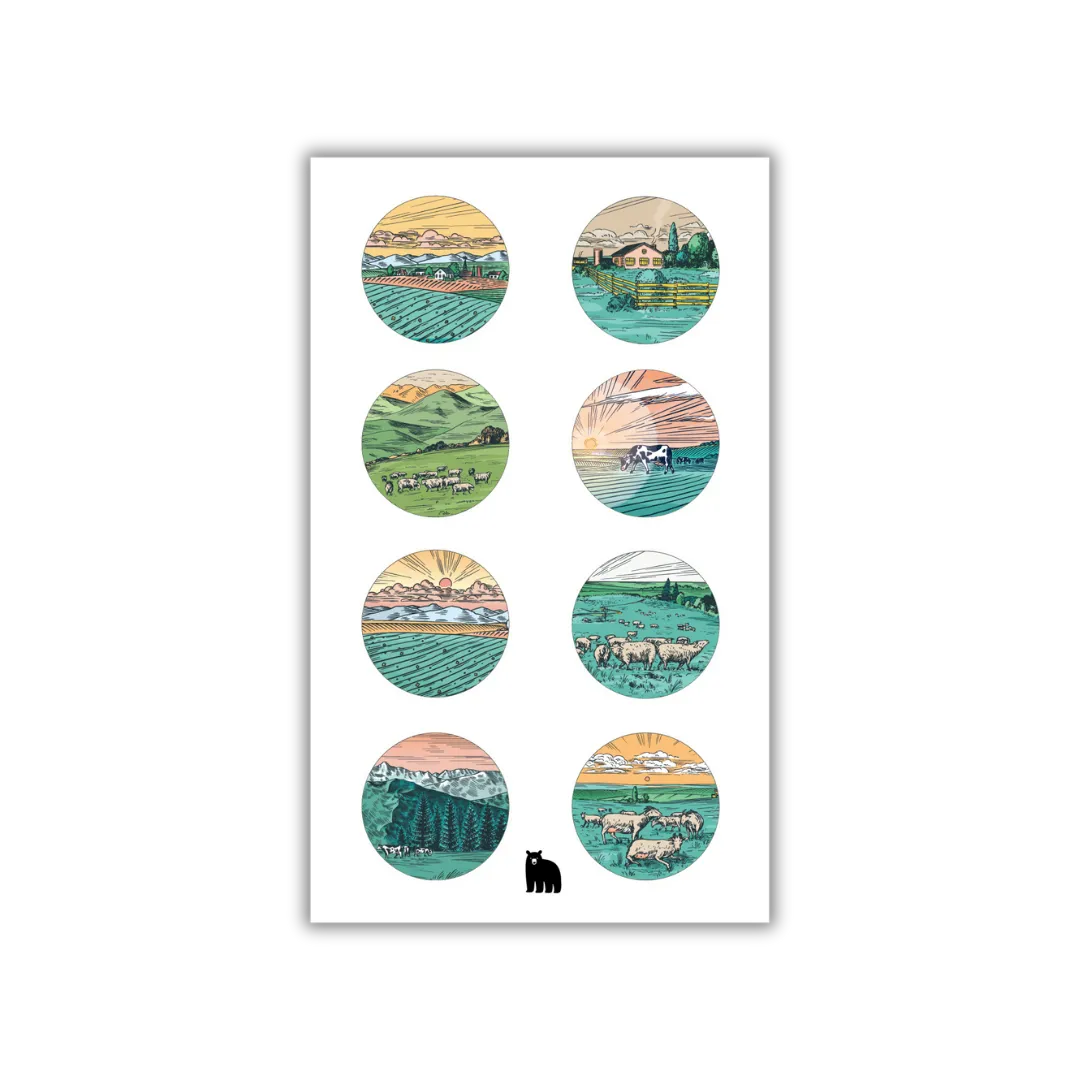 Farmland Circles - Four Bears Sticker Club