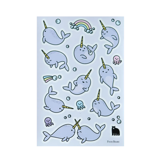 Playful Narwhals - Four Bears Sticker Club