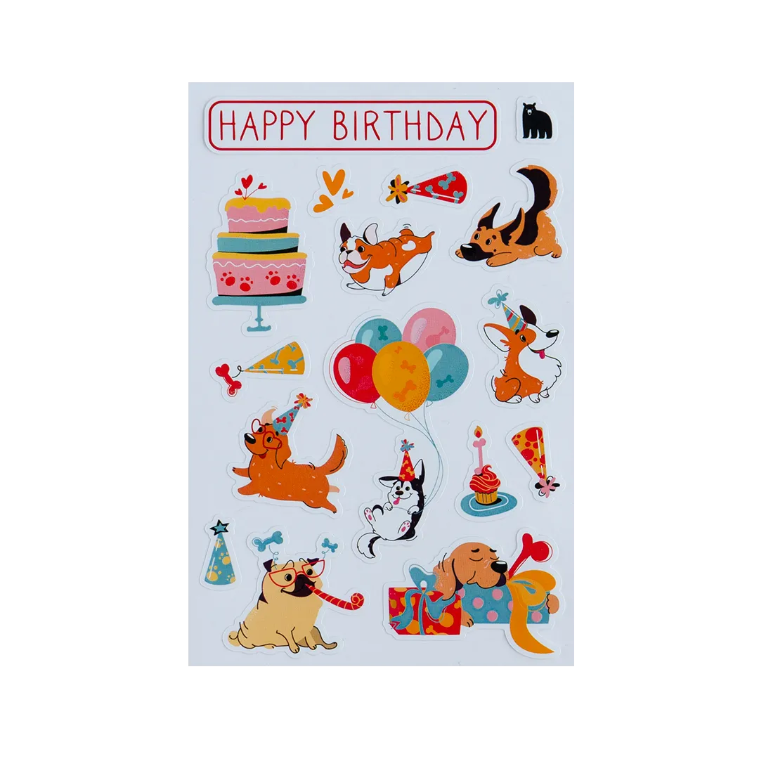 Bow Wow Birthday - Four Bears Sticker Club