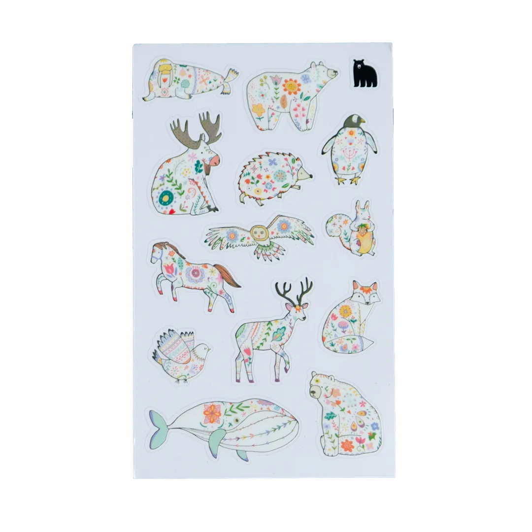 Floral Animals - Four Bears Sticker Club