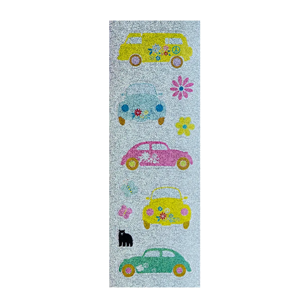 Happy Hippie Cars - Four Bears Sticker Club