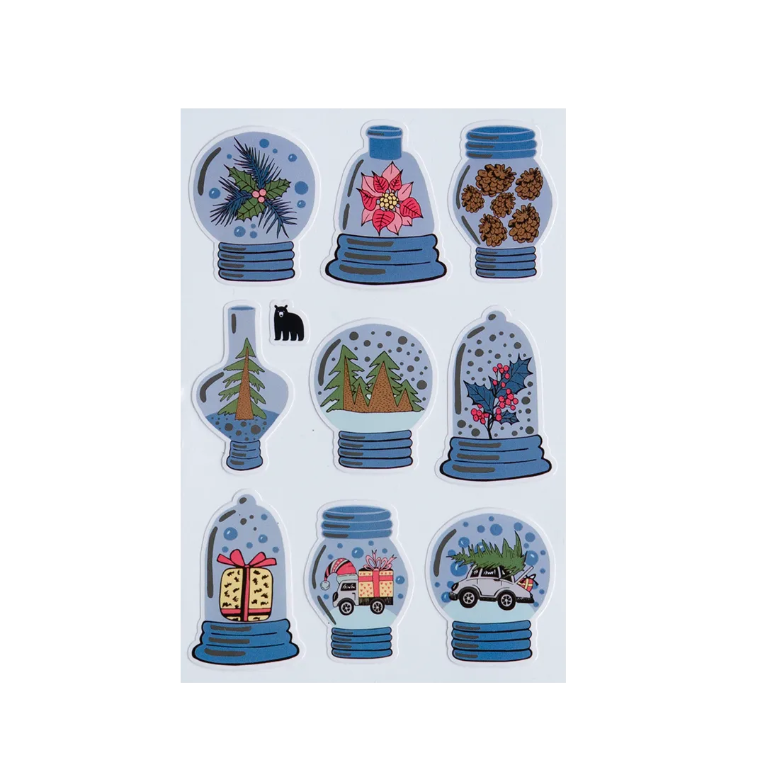 Winter Snow Globes Four Bears Sticker Club